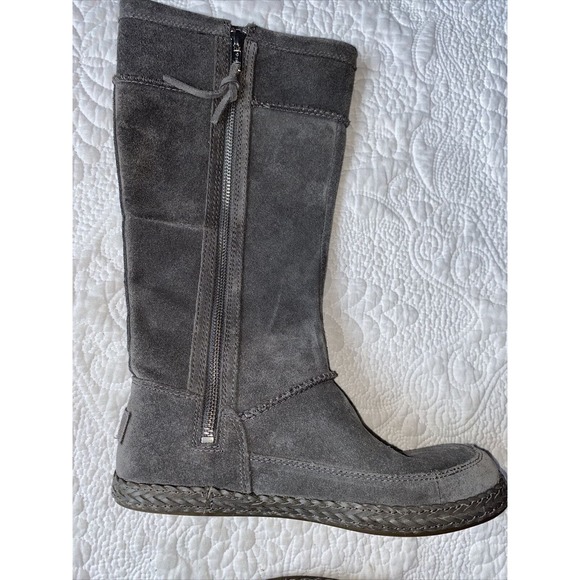 UGG Women’s Emerie Gray Suede Knee High Winter Dress Boots Size 7 - Picture 5 of 12